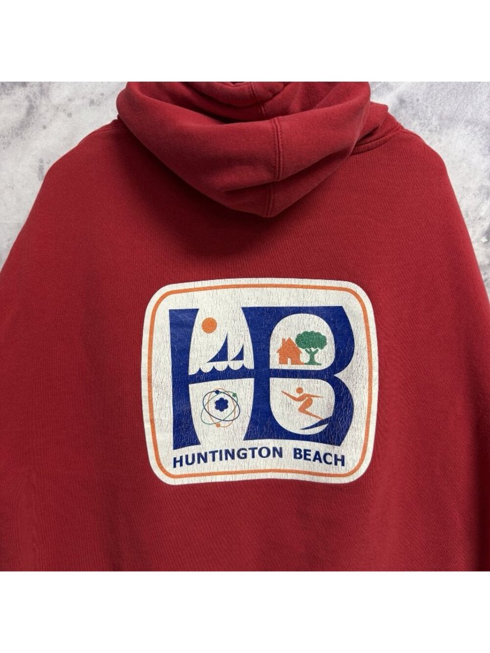 Vintage Jacks Surfboards Huntington Beach Hoodie Sweatshirt Red Surf Shop 2XL